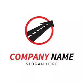 Transportation Logo Black Arrow and Road logo design