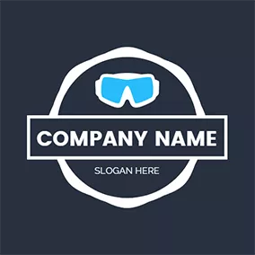 Glasses Logo Black Background and Blue Glasses logo design