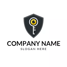 Logótipo Segurança Black Badge and White Key logo design