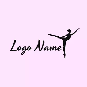 Art - Black Ballet Dancing Girl logo design