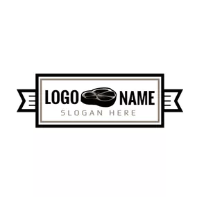 BBQ Logo Black Banner and Beef logo design