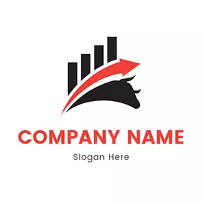 證券Logo Black Bar Graph and Red Arrow logo design