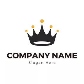 Emperor Logo Black Base and Yellow Decoration Crown logo design