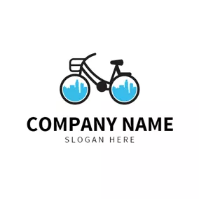 Cycling Logo Black Bicycle and Cycling logo design