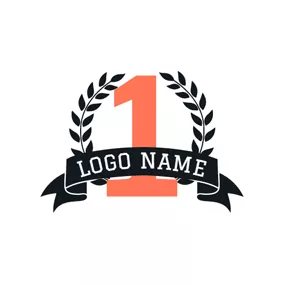 Abstract Logo Black Branch and Yellow Number logo design