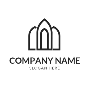 Museum Logo Black Building and Museum logo design