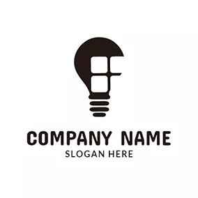 Life Logo Black Bulb and White Window logo design