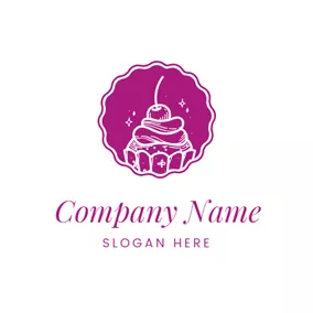 Birthday Logo Black Circle and Birthday Cake logo design