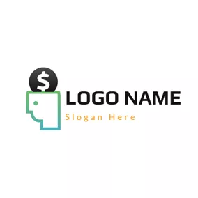 Ecommerce Logo Black Circle and Dollar Sign logo design