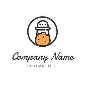 Salt Logo Black Circle and Kitchenware logo design