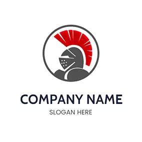 Art - Black Circle  & Knight Icon logo design