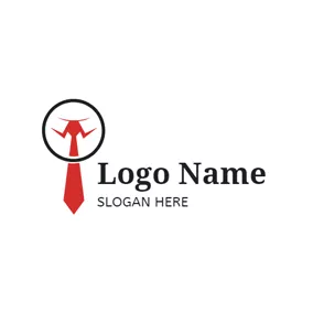 Business & Consulting Logo Black Circle and Red Tie logo design