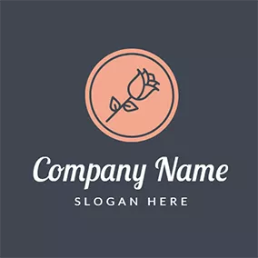 Life Logo Black Circle and Rose logo design