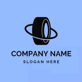 Tire Logo Black Circle and Tire logo design