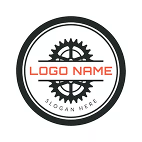 Rad Logo Black Circle and White Wheel Gear logo design