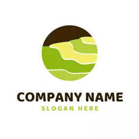 Agriculture Logo Black Circle and Yellow Paddy logo design