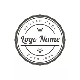 Art - Black Circle With Lace  & White Postmark logo design