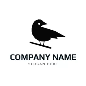 Crow Logo Black Crabstick and Raven logo design