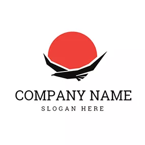 Weather Logo Black Eagle and Red Sun logo design