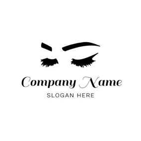 Eyebrow Logo Black Eyebrow and Eyelash logo design