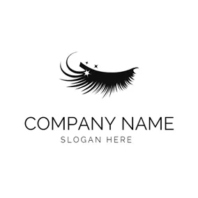 Fashion & Beauty Logo Black Eyelash Extension Icon logo design