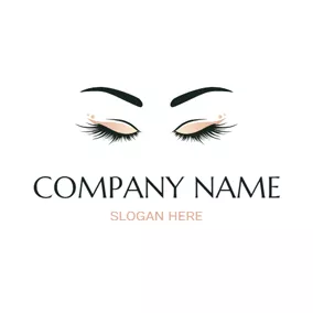 Fashion & Beauty Logo Black Eyeshadow and Brown Eyelash logo design