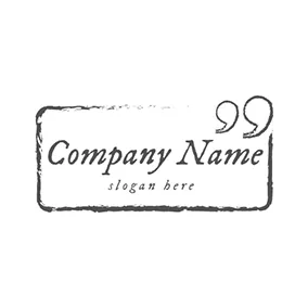Quotes Logo Black Frame and Quote logo design