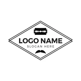 Razor Logo Black Frame and Razor Blade logo design