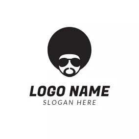 Trap Logo Black Glasses and Head Portrait logo design