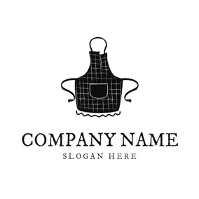 Fabric Logo Black Grid Apron Icon logo design