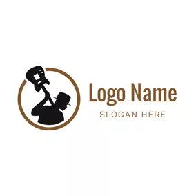 Blues Logo Black Guitarist and Guitar logo design