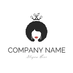 Fashion & Beauty Logo Black Hair Mode With Crown logo design