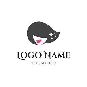 Hair Logo Black Hair Shiny Mode logo design