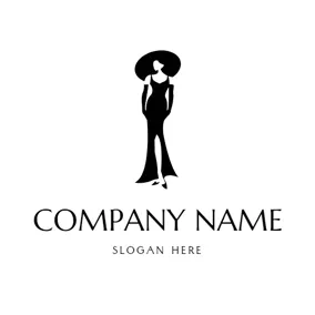 Fashion & Beauty Logo Black Hat and Sexy Skirt logo design