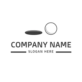 Emblem Logo Black Hole and White Golf Ball logo design