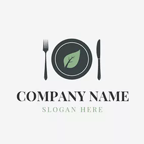 Ernährung Logo Black Knive and Fork logo design