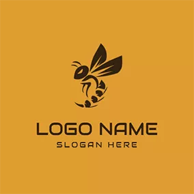 Hornet Logo Black Lightning and Hornet Outline logo design