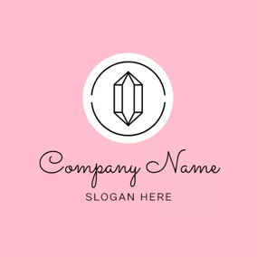 Crystal Logo Black Line and White Crystal logo design