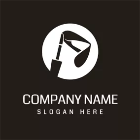 Lipstick Logo Black Lips and Lip Brush logo design