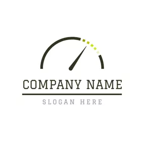 Car & Auto Logo Black Odometer logo design