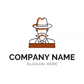 Black Outline and Hipster logo design