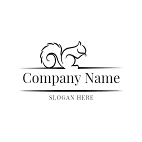 Squirrel Logo Black Outline and Squirrel logo design