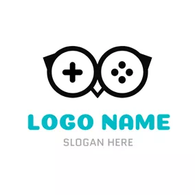 Gaming - Black Owl & Glasses logo design