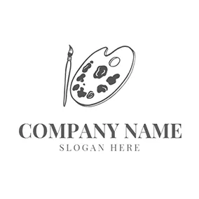 Ink Logo Black Paintbrush and Paint logo design