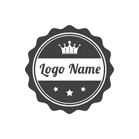 Art - Black Postmark  & White Crown logo design