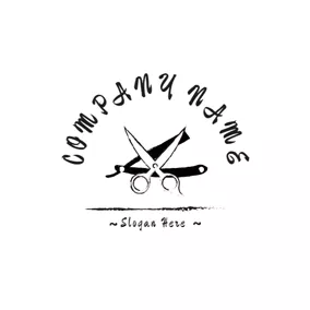 Accessory Logo Black Razor and White Scissor logo design