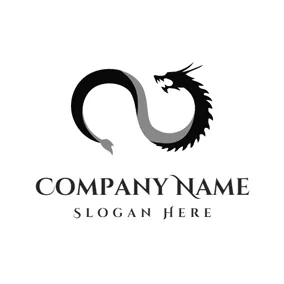 Letter Logo Black Roaring Dragon logo design