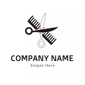 Accessory Logo Black Scissor and Comb logo design