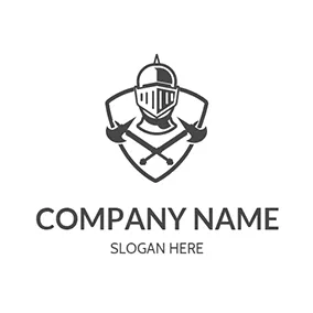 Art - Black Shield  & Axe logo design