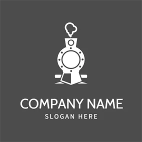 Transportation Logo Black Smoke and White Train logo design